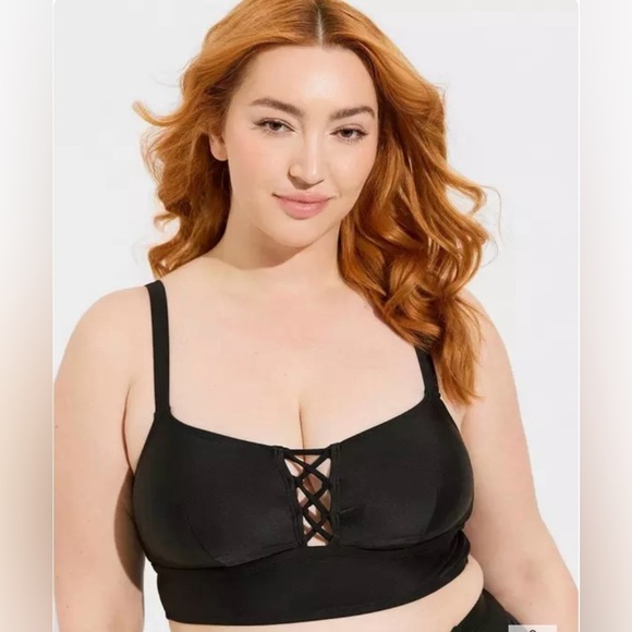 Wireless Strappy Lace Up Bikini Top Size 1 - Picture 2 of 10